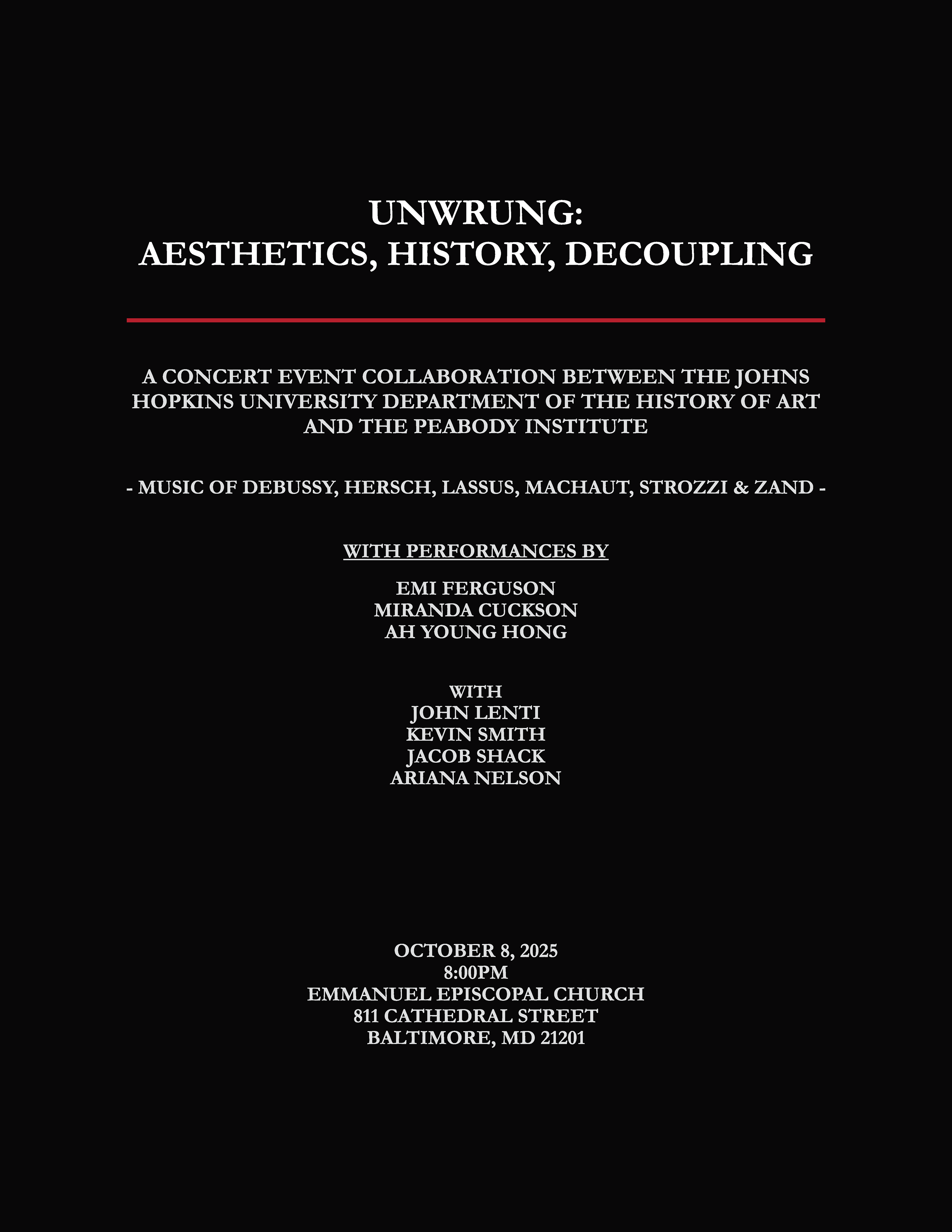 Unwrung Concert Program Booklet